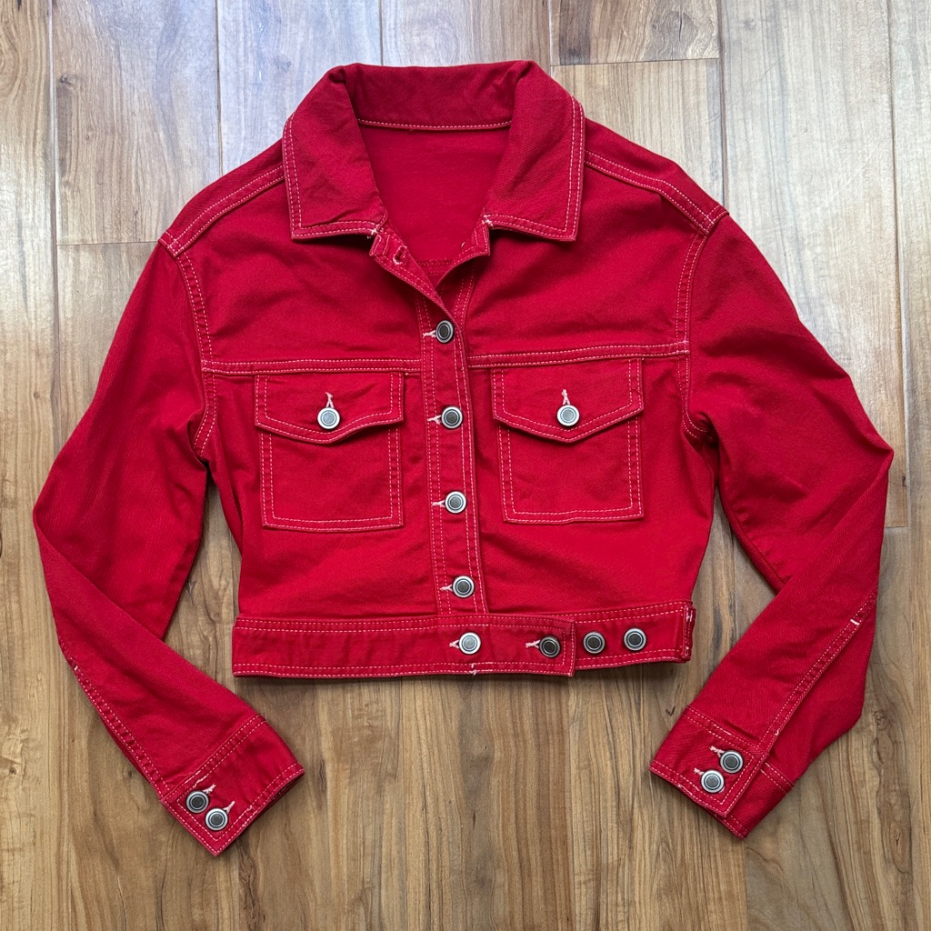 & Other Stories Red Jean Jacket